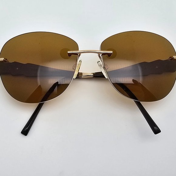 Gold & Wood Donna 01.03 Gold Maple Rimless Sunglasses FRAME ONLY w/ Case 56mm main image 9